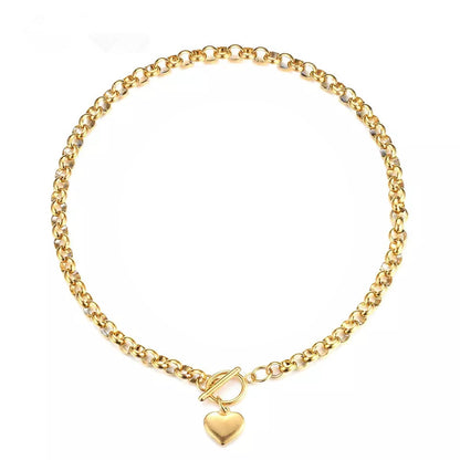 LKingel Gold Puffy Heart Choker Necklace for Women